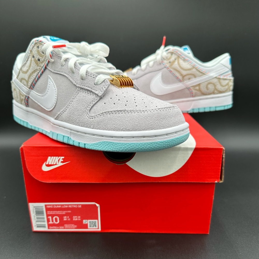 NWT 2022 NIKE DUNK LOW SE BARBERSHOP GREY MENS 10 DEADSTOCK OG ALL